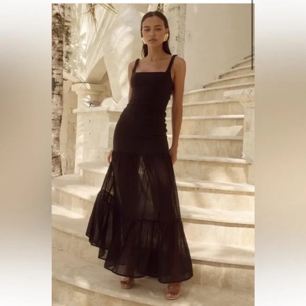Runaway the Label TAHLIA MAXI DRESS - BLACK XS- Brand New Tags On